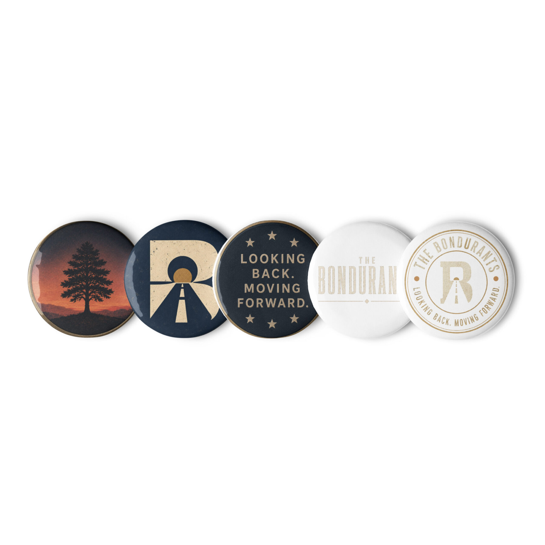 Set of pin buttons